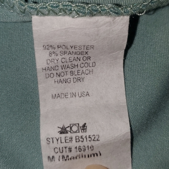SEAFOAM green blue tunic sharkbite short sleeve top Medium - Picture 8 of 8